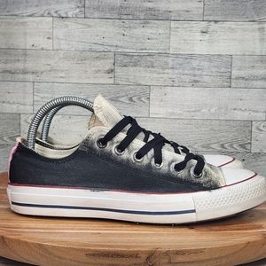 Converse Womens Chuck Taylor All Star Shoes White Black Custom Painted W7652